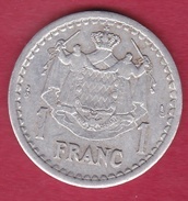 Monaco - Louis II - 1 Franc Aluminium (1943) - 1922-1949 Luigi II