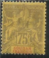 FRENCH SUDAN SOUDAN FRANCAIS FRANCESE 1894 1900 NAVIGATION AND COMMERCE CENT. 75c MH - Unused Stamps