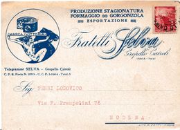 E36 - Cartolina Postale Pubblicitaria - Del 24 Dicembre 1946  Da Gropello Cairoli A  Modena Con Lire 3 Rosso - Andere & Zonder Classificatie