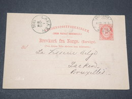 NORVEGE - Entier 10 Ore Pour Bruxelles - 1893 - P 22582 - Postal Stationery