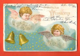 GBG-36 Joyeux Noël Fröhliche Weihnachten. Anges Et Cloches, Engel. Und Glocken.  Circulé En 1900 Précurseur - Autres & Non Classés