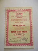 Société Anonyme De Lano à Pépinster - Action De 100 Francs - Textile