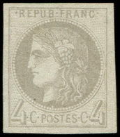(*) EMISSION DE BORDEAUX 41A   4c. Gris, R I, Position 13, TB, Certif. Calves - 1870 Bordeaux Printing