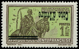 ** COTE D'IVOIRE 100a : 1f. Sépia Et Vert-jaune, Surcharge RENVERSEE, TB - Other & Unclassified