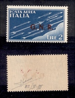 0348 REPUBBLICA SOCIALE - 1943 - GNR Brescia - 2 Lire (122/IIa-Aerea) - R Terzo Tipo - Gomma Integra - Cert. Sorani (6.0 - Other & Unclassified