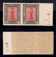 0648 COLONIE - LIBIA - 1924/1929 - Coppia Del 10 Cent Pittorica (47ak+zg) Non Dentellata + Filigrana Lettere - Gomma Int - Sonstige & Ohne Zuordnung