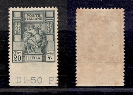 0656 COLONIE - LIBIA - 1926/1929 - 20 Cent Sibilla (54d) Non Dentellato In Basso - Nuovo Con Piena Gomma - Cert. AG (600 - Sonstige & Ohne Zuordnung