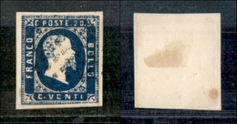 1190 ANTICHI STATI - SARDEGNA - 1851 - 20 Cent (2) - Margini Intaccati (650) - Sonstige & Ohne Zuordnung