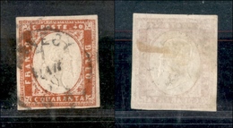 1275 ANTICHI STATI - SARDEGNA - 40 Cent Vermiglio Arancio (16Ac) - Annecy 7.3.59 (200) - Sonstige & Ohne Zuordnung