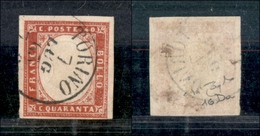 1278 ANTICHI STATI - SARDEGNA - 1861 - 40 Cent Rosso Vermiglio (16Da) - Raybaudi (60) - Sonstige & Ohne Zuordnung