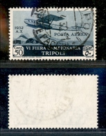 2077 COLONIE - LIBIA - 1932 - 50 Cent VI Fiera Di Tripoli Posta Aerea (A4) - Usato (70) - Other & Unclassified