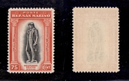 2341 SAN MARINO - 1935 - 75 Cent Melchiorre Delfico (201) - Gomma Integra (45) - Autres & Non Classés