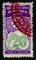 QUEENSLAND, Impressed Duty, B&H 253, Used, F/VF, Cat. £ 50 - Revenue Stamps