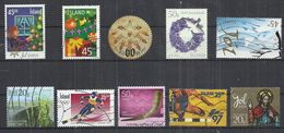 TEN AT A TIME - ICELAND - LOT OF 10 DIFFERENT COMMEMORATIVE 1 - USED OBLITERE GESTEMPELT USADO - Oblitérés