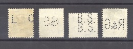 06827  -  Suisse  - Perforés  :  4 Perfins  Dont Rare - Perforés