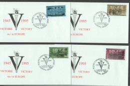 1995  50th Ann. Of Victory In Europe - Lakeshore '95 Commemorative Covers Set Of 4  Sc 1541-4 - Lettres & Documents