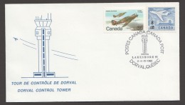 1993  Lakeshore 93 Commemorative Cover Temporary Cancel Showing Dorval Airport Control Tower - Brieven En Documenten