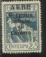 ARBE 1920 REGGENZA ITALIANA DEL CARNARO CENT. 25 C MNH - Arbe & Veglia