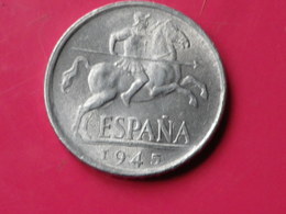 Espagne 10 Centimos 1945 Gouv.nationaliste Km#766     Lot 2      Superbe  Aluminium - 10 Centimos