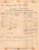 Bass & Pfister, Korn-, Mehl- Und Spezereihandlung, Datiert 1891 - Suisse