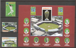 BARBADOS 2007  Cricket World Cup  Set Of 3 + Souvenir Sheet  UM - MNH - Barbados (1966-...)