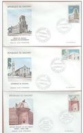 3 FDC Cathédrales Dahomey 21 03 1966. - Briefe U. Dokumente