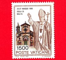 Nuovo - MNH - VATICANO  - 1991 - Viaggi Di Giovanni Paolo II Nel 1990 - 1500 L. • Malta • Policromo - Used Stamps