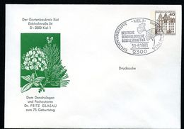 Bund PU111 B2/006 Privat-Umschlag DENDROLOGE DR. GLASAU Sost. Kiel 1981 - Sobres Privados - Usados