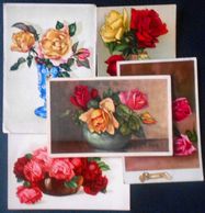 Cp Lot 5x LITHO  ILLUSTRATEUR Divers Berg ROSES ROSE DANS VASE ART NOUVEAU  Deco - Collections & Lots