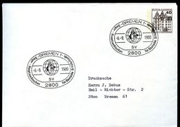 Bund PU111 A1/004 Privat-Umschlag Innendruck Braun Rautiert Mit FaZ Sost. SCHÄFERHUNDE Bremen 1980 - Privatumschläge - Gebraucht