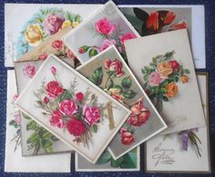 Cpa Lot 11x Litho Illustrateur Degami Jounok  BRC Meissner FLEUR Theme Rose Bouquet Roses Gerbe - Collections & Lots