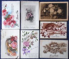 Cp Lot 7x Litho Illustrateur M.D. HAREF P.F.B. ORENS BROCHERIOUX ADAM COPPENS Fleur Rose Roses FANTAISIE - Colecciones Y Lotes