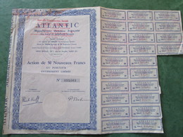 ATLANTIC - Manufacture Dentaire Française (Ets LALY Et ARDENTA Réunis) Action De 50 NF Au Porteur - A - C