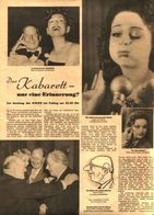 Das Kabarett - Nur Eine Erinnerung ? / Artikel, Entnommen Aus Zeitschrift/1949 - Colis