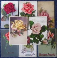 CPA Lot 8x Litho  Illustrateur  EDITION L.P.  A.O.L.  K.F.  B.R.C.  KLEIN . K.G.L. Roses FLEUR ROSE Seule - Colecciones Y Lotes