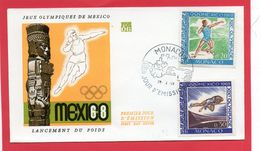 Pli En 1° Jour ( Jeux Olympique De MEXICO ) (Le Saut Et Lancement Du Poids ) - Wasserball