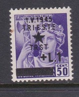 Venezia Giulia And Istria 1945 Yugoslav Trieste Occupation S4 1l On 50c Mint Hinged - Joegoslavische Bez.: Trieste