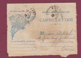 280218 GUERRE 14/18 - FM  1922 MORNANT RHONE Carte Lettre - Illustration Pensée Poilu - Storia Postale