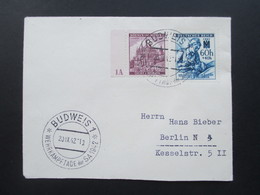 Böhmen Und Mähren MiF Nr. 27 Mit Plattennummer 1A SST Budweis 1 Wehrkampftage Der SA 1942 - Covers & Documents