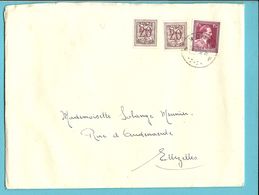 832+V627 Op Brief Met Stempel RONSE, Verso Vignet VISIT IN BELGIUM / RONSE EAST-FLANDERS - Typos 1951-80 (Chiffre Sur Lion)