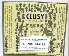 1 Etiquette Ancienne De VIN - HENRI MAIRE CLUSY ROUGE RUBIS - Narren