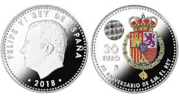ESPAGNE SPAIN SPANIEN ESPAÑA 2018 50 ANIV KING REY FEIPE VI 30 EUROS PLATA SIVER ARGENT SC UNC - Ongebruikte Sets & Proefsets
