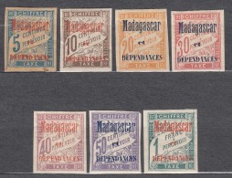 Madagascar 1896 Timbre Taxe Yvert#1-7 Mint Hinged - Timbres-taxe