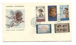 Enveloppe 1er Jour Jamboree GRECE 1/08/1963 - Maschinenstempel (Werbestempel)