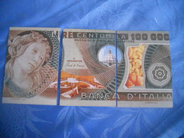 Italie - Reproduction Et Interpretation Du Billet De 100.000 Lires En Trois Cartes Postales - Andere & Zonder Classificatie