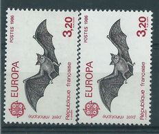 [20] Variétés : N° 2417 Europa 1986 Gris Foncé Au Lieu De Noir + Normal ** - Unused Stamps