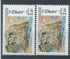 [20] Variétés : N° 2463 Etretat Mer Bleu-vert Au Lieu De Bleu + Normal  ** - Unused Stamps