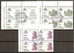 1991 Vaticano Vatican RERUM NOVARUM 4 Serie Di 3v. Quartina USED Annullo.FDC Bl.4 - Gebraucht