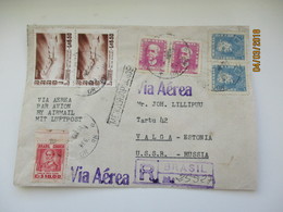 BRAZIL NATAL  TO USSR RUSSIA 1958 , REGISTERED AIR MAIL COVER , 00 - Covers & Documents