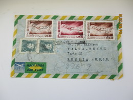 BRAZIL NATAL REGISTERED    TO USSR RUSSIA 1957 ,  AIR MAIL COVER , 00 - Covers & Documents